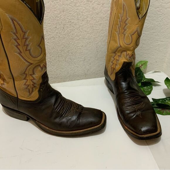 Rio of Mercedes Cowboy western Boots brown tan size 10B - Picture 3 of 15